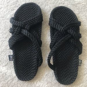 Nomadic State of Mind - slip on rope sandal black